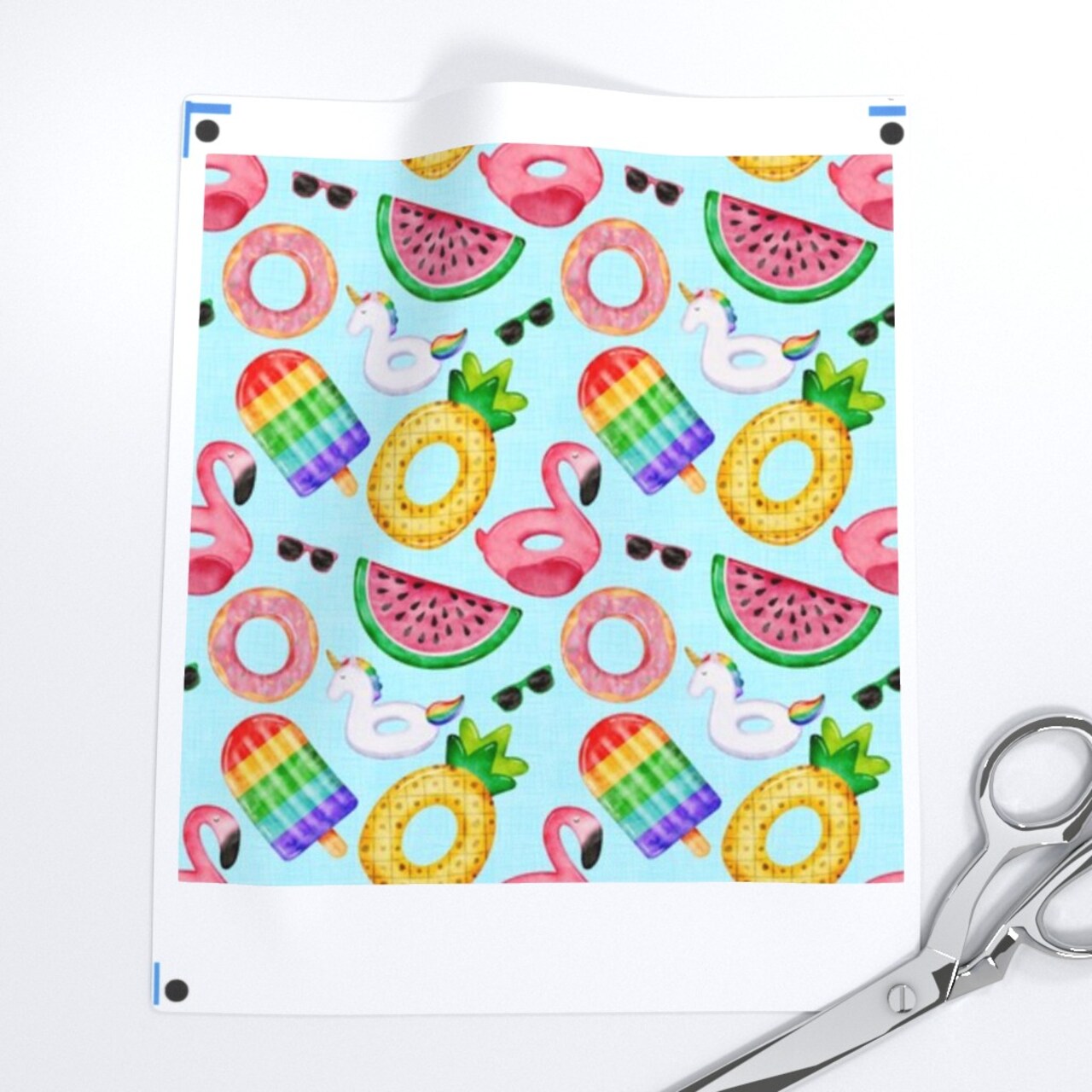 Summer Flamingo Watermelon Popsicle Pool Pineapple Unicorn Custom Printed Fabric by Spoonflower Various Fabrics by the Yard or Fat Quarter